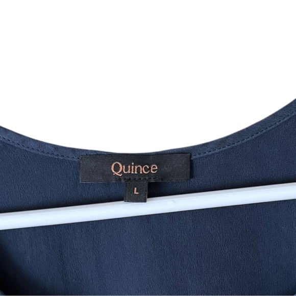 Quince Washable 100% Silk Sleep Tank Top in Indigo Large - Picture 6 of 9